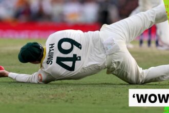 Smith takes 'brilliant catch' to break England's resistance