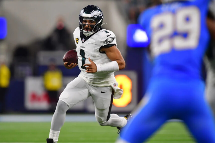 Jalen Hurts getting 2 turnovers on 1 play is so 2025 Eagles