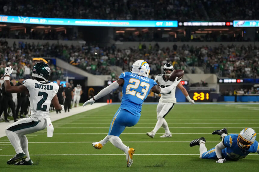 Takeaways and observations from the Eagles' 22-19 loss to Chargers in overtime