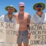 Sledged on the beach - England's break in Noosa