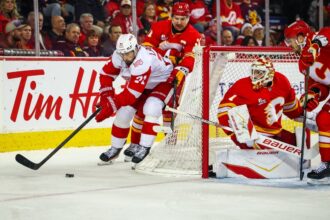 Wings build 4-goal cushion, hang on to edge Flames