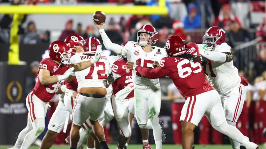Alabama rallies from 17-point deficit to beat Oklahoma 34-24 in College Football Playoff