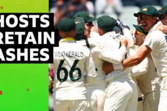 The moment that Australia retained the Ashes