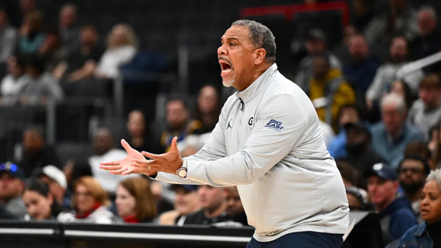 Georgetown coach Ed Cooley’s water bottle throw earns him one-game suspension