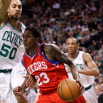 Boston Celtics jersey history No. 50 - Ryan Hollins (2012)