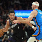 Devin Booker hits a 3-pointer with 0.7 seconds left to lift Suns over NBA-best Thunder 108-105