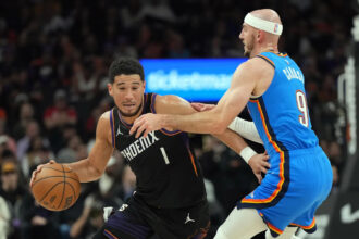 Devin Booker hits a 3-pointer with 0.7 seconds left to lift Suns over NBA-best Thunder 108-105