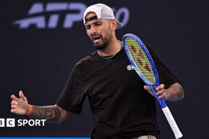 Kyrgios' return ends in first-round loss in Brisbane