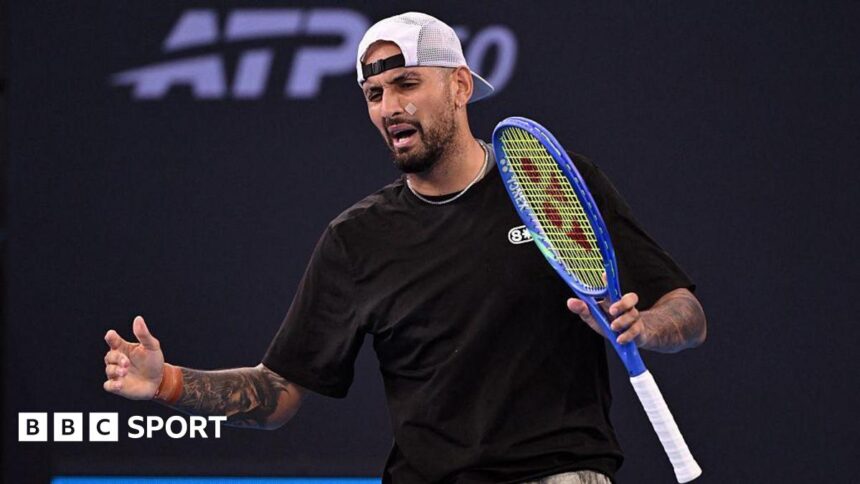 Kyrgios' return ends in first-round loss in Brisbane