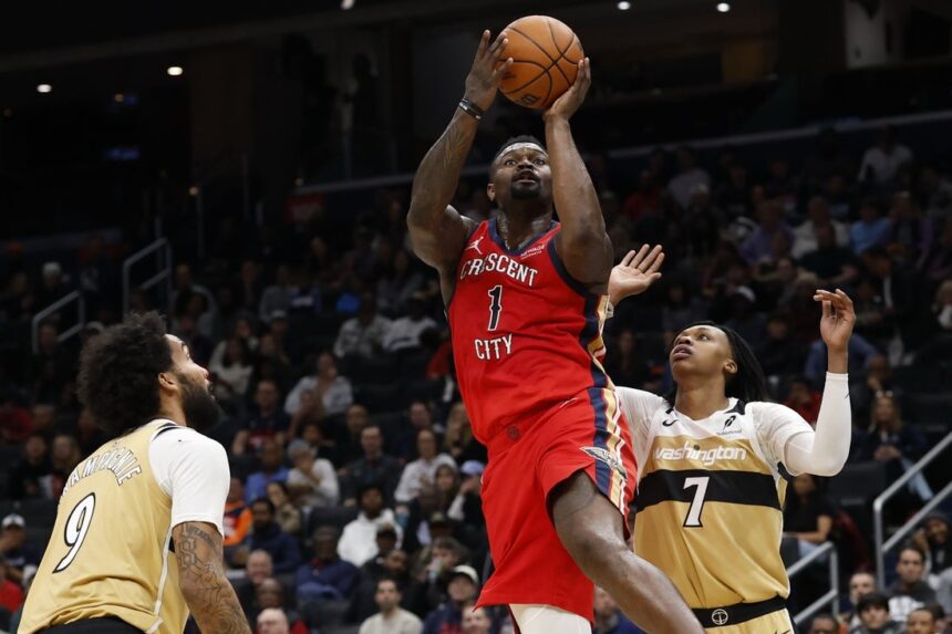Pelicans thump Wizards to end 9-game skid