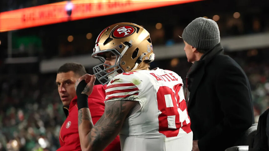George Kittle ruled out with Achilles injury, Eagles lead 13-10 at half