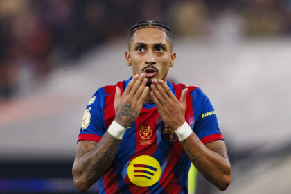 WATCH: Raphinha gets emotional and shares moment with Hansi Flick after Barcelona win Super Sup