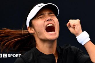 Raducanu earns first win of season after rain delay