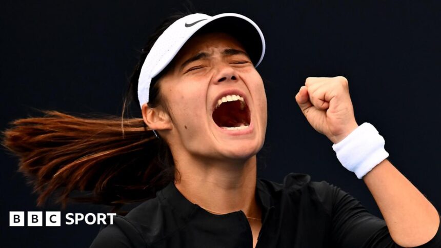 Raducanu earns first win of season after rain delay