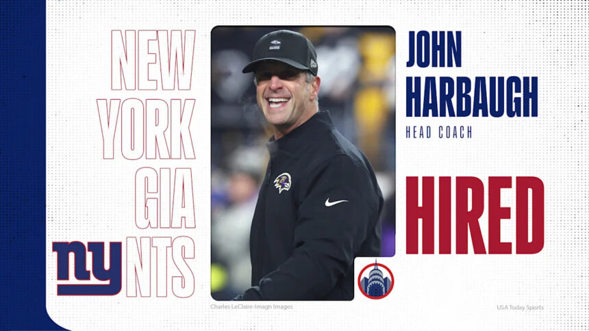 New York Giants officially hire John Harbaugh as head coach