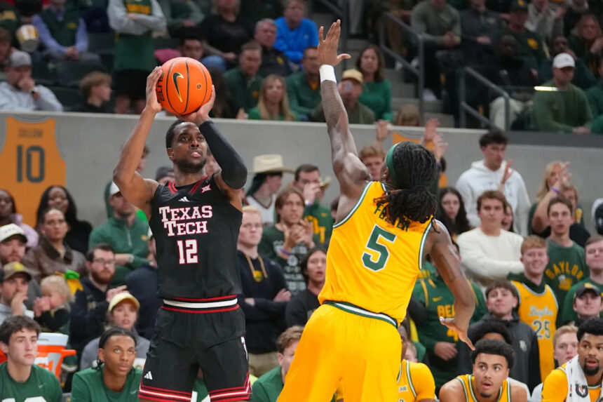 No. 12 Texas Tech again matches school record 17 made 3s, with some secondary assists from Toppin