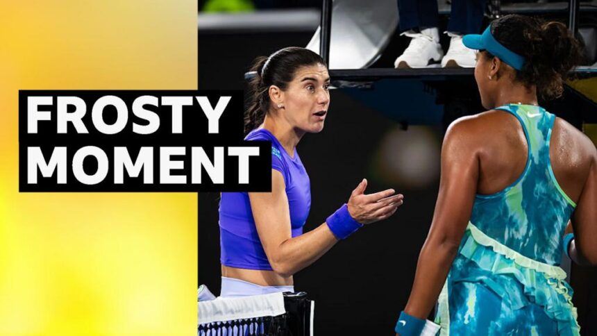 Osaka has tense exchange with Cirstea at end of match
