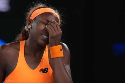 Coco Gauff smashes racket following Australian Open defeat