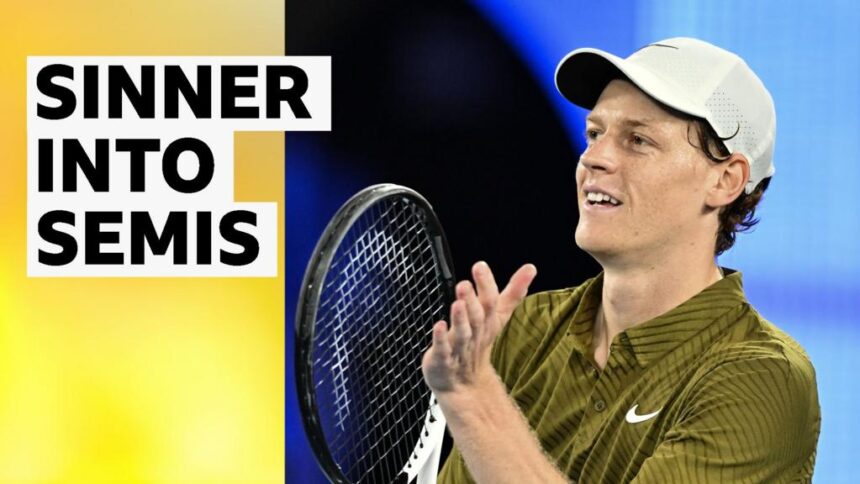 Sinner beats Shelton to set up Djokovic semi-final