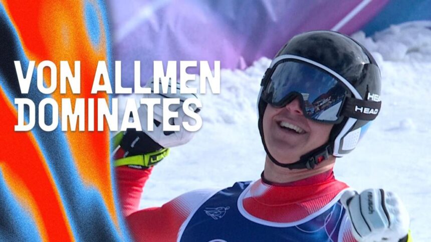 'What a jump!' - Von Allmen wins men's downhill gold