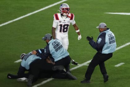 Patriots’ Kyle Williams almost took down fan who ran onto the Super Bowl field