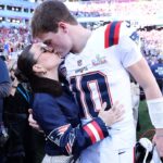 Patriots’ Drake Maye shares heartfelt sideline moment with wife Ann Michael before Super Bowl debut
