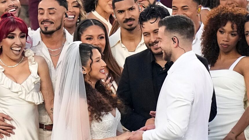Couple shown during Bad Bunny's Super Bowl halftime show got legally married during the performance: