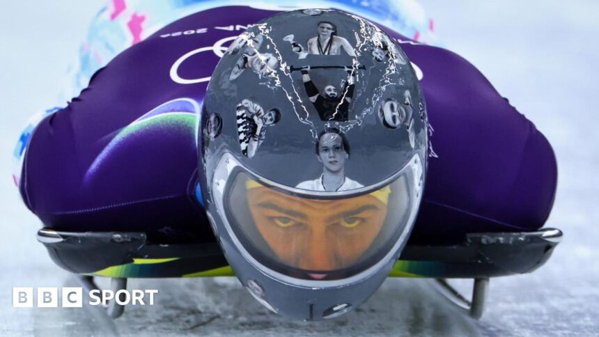 Ukraine skeleton racer pays tribute to war victims on helmet