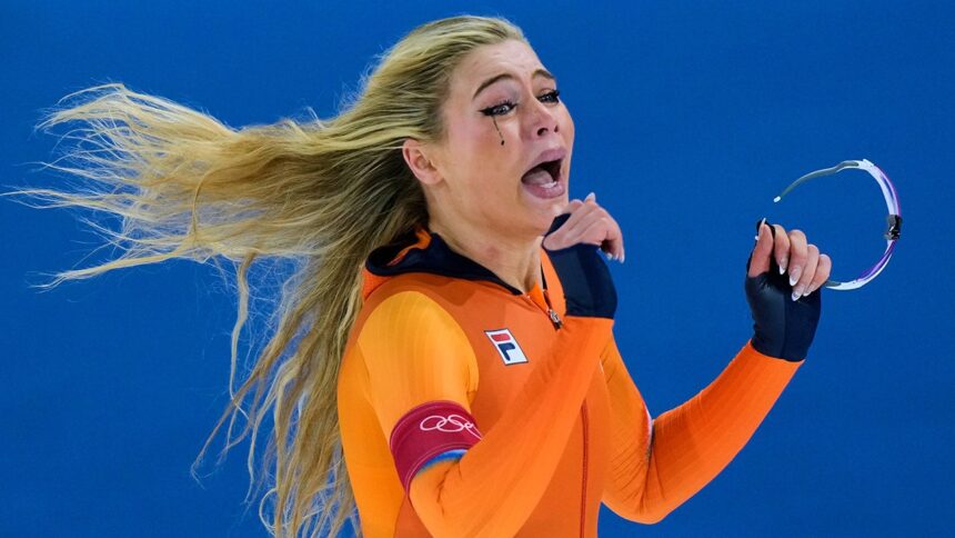 Dutch speedskating star Jutta Leerdam, fiancée of Jake Paul, sets Winter Olympics record in gold med
