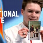 USA's Maxim Naumov skates in memory of his parents