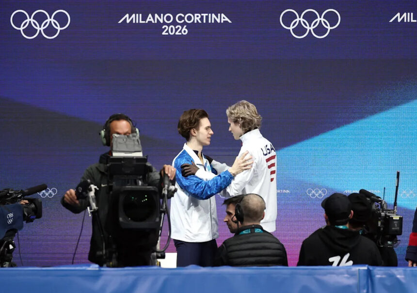 Ilia Malinin classily embraced Mikhail Shaidorov after Olympic disaster