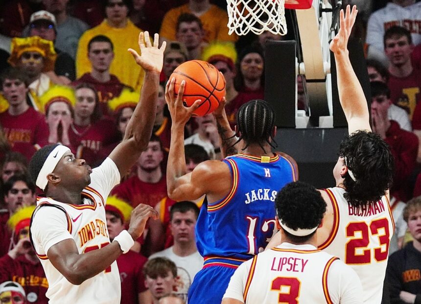 No. 8 Kansas' Darryn Peterson, after early exit, faces Oklahoma State