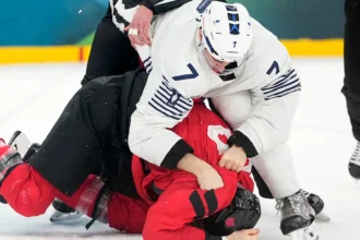 Olympic hockey player suspended for rest of Games after fight