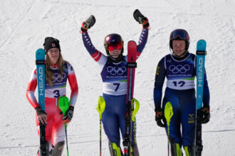 Mikaela Shiffrin wins gold in women's slalom, breaking Olympic drought