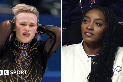 Malinin meets Biles for support after Olympic heartbreak