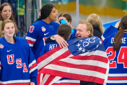 American women's hockey gold medalist talks coach's emotional moment as team won gold at Olympics
