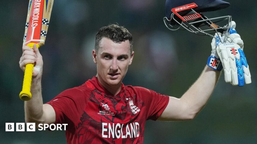 Stunning Brook century leads England into T20 World Cup semis