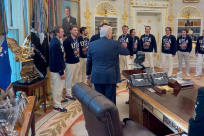 U.S. Men’s Hockey Team Shakes Hands with Trump in the Oval Office Before Attending State of the Unio