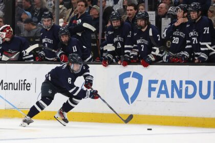 College hockey game thrown into chaos as lights turn off in arena during pivotal moment of OT