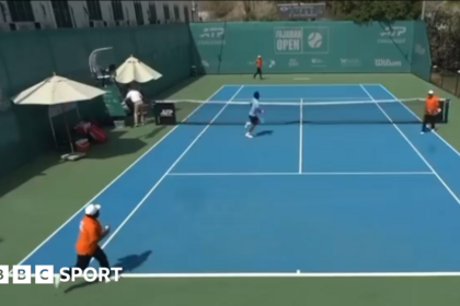 Players flee court in UAE after sirens warn of drone debris causing nearby fire