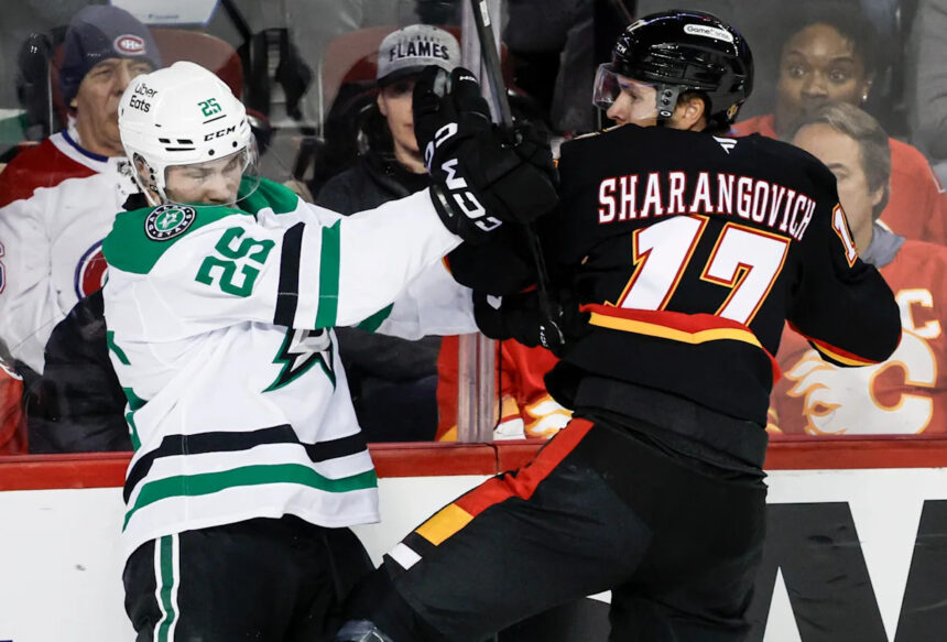 Stars extend franchise-record winning streak to 10 with 6-1 romp over Flames