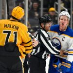 NHL star Evgeni Malkin ejected for slashing opponent across the face, could face suspension