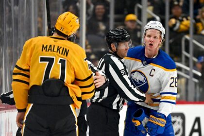 NHL star Evgeni Malkin ejected for slashing opponent across the face, could face suspension