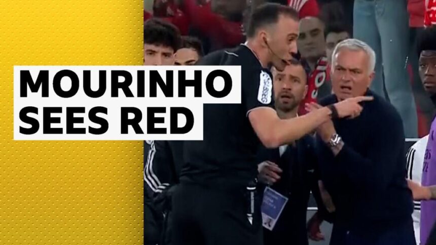 Mourinho sent off after late Benfica equaliser