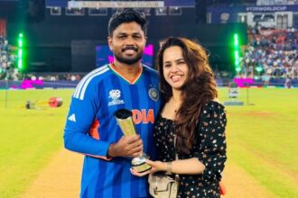 My trophy holding his: Sanju Samson's wife in awe of India batter after T20 World Cup heroics