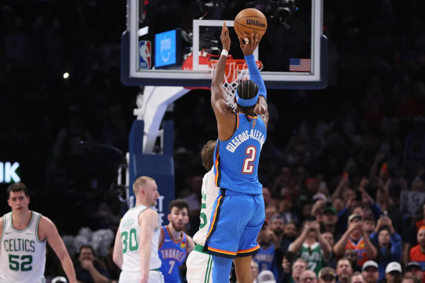 Shai Gilgeous-Alexander scores 35 and breaks Wilt's record as Thunder beat Celtics 104-102