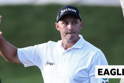 Straka chips in on 16 to take a share of Players' lead