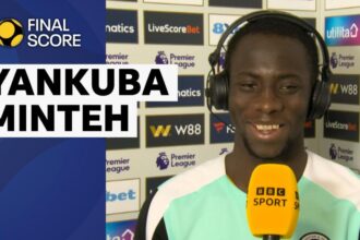 Cross or shot? Brighton's Minteh reacts to win at Sunderland