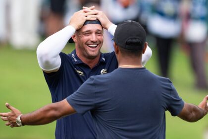 Bryson DeChambeau wins LIV Golf Singapore event, surviving bunker fall and agonizing playoff