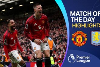 Man Utd stay third with win against lacklustre Villa